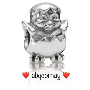 EUC Pandora 790528 Sterling Silver Spring Easter Chicken Animal Bead